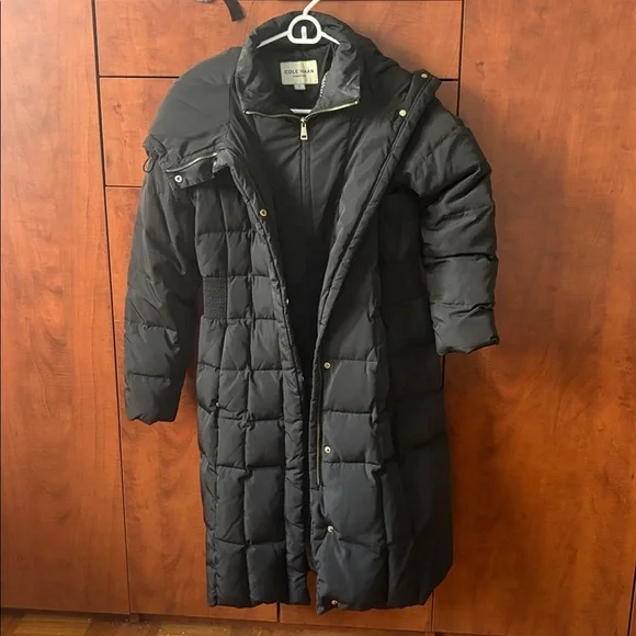 Cole Haan Signature Black Hooded Coat - Picture 4 of 12